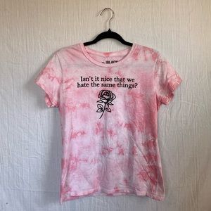 Black Matter Womens Pink Tie Dye Rose T-Shirt Size M
